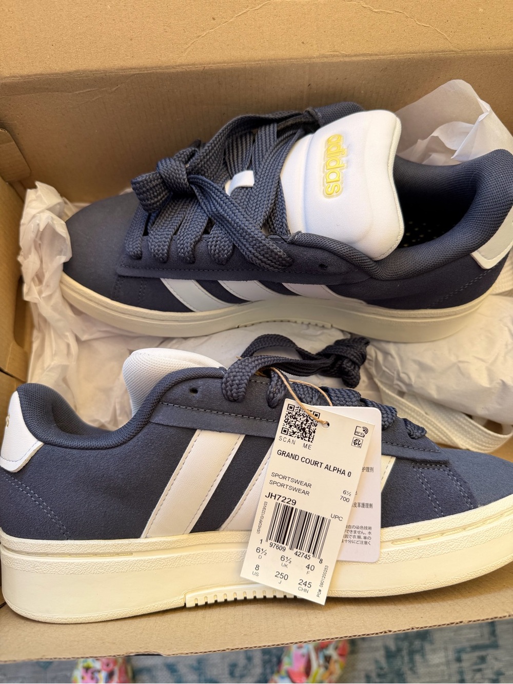 Adidas Mens Navy & White Sneakers M 8